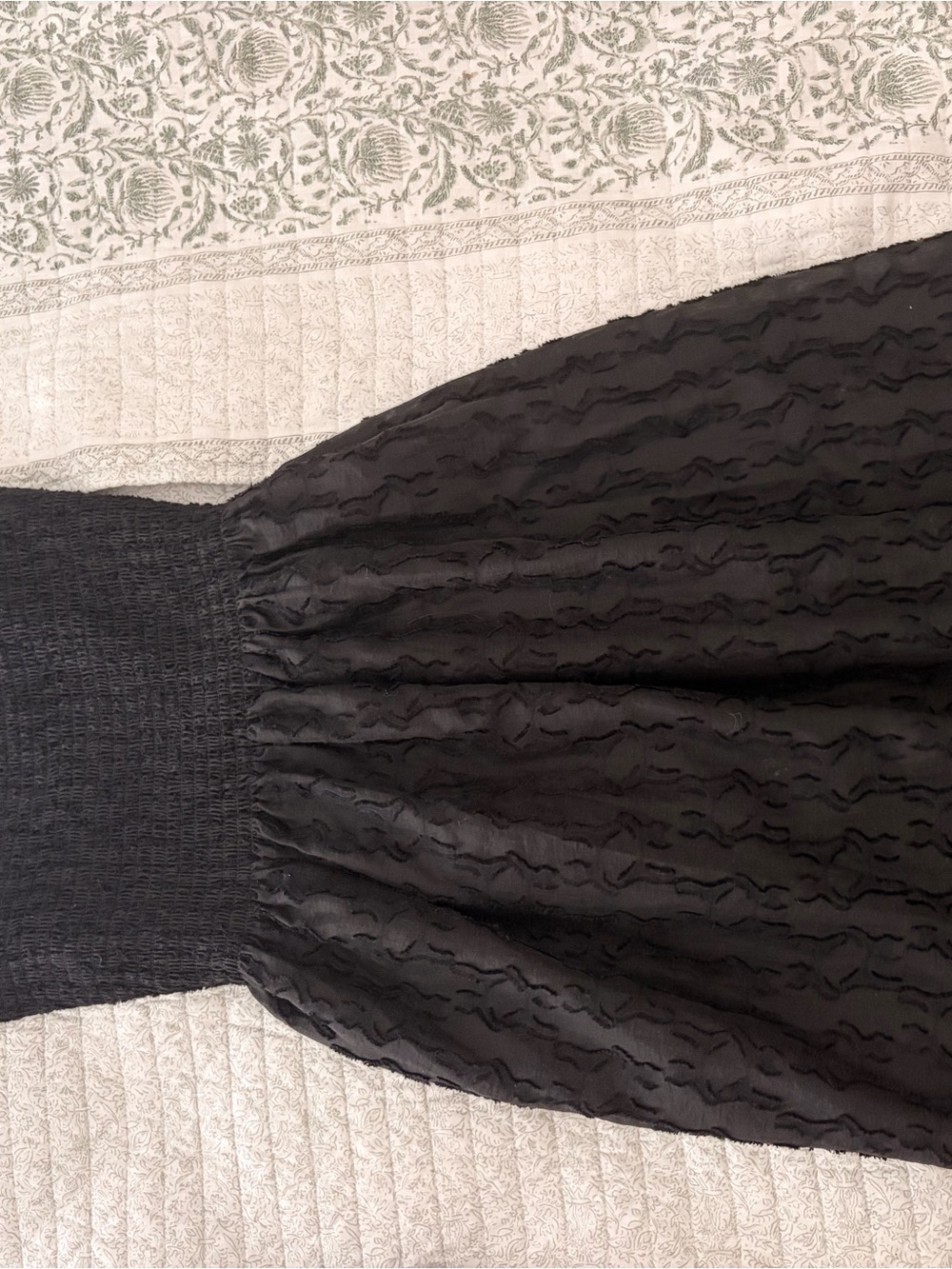 Hill House Home Anita Nap Dress Black Fil Coupé Smocked XS - Picture 3 of 6